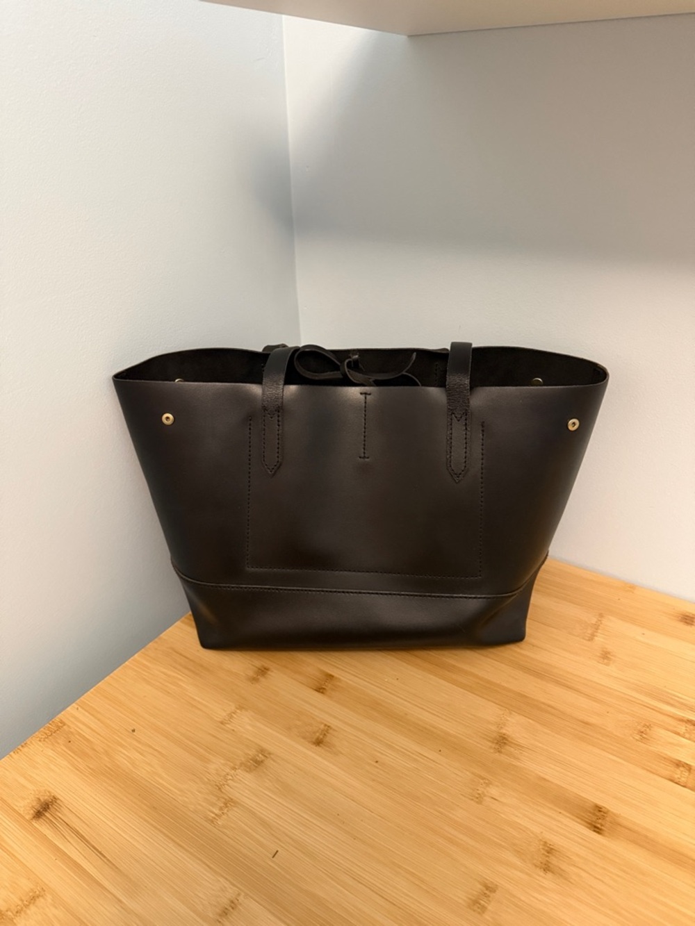 J. Crew Classic Uptown Black Leather Tote Computer Shoulder Bag Purse JCrew - Picture 2 of 10